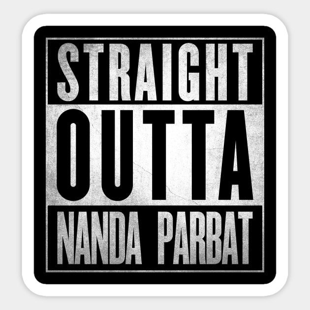 Straight Outta Nanda Parbat Sticker by fenixlaw